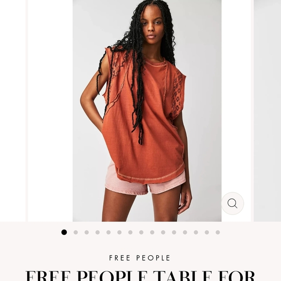 Free People Women's Table For Two Rust Top - Picture 1 of 6